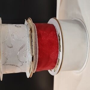 3 Rolls Holiday Sam's Club Designer Quality Wire-Edged Ribbon, 125 yds approx